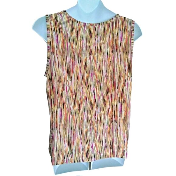 JMS Easy Dressing Sunset Print Flowy Lightweight Sleeveless Top Plus Size 2X - Picture 5 of 7